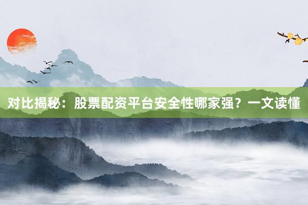 对比揭秘：股票配资平台安全性哪家强？一文读懂