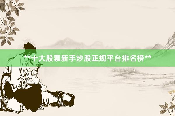 **十大股票新手炒股正规平台排名榜**