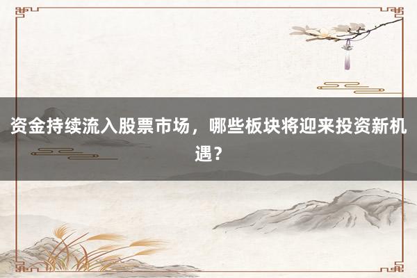 资金持续流入股票市场，哪些板块将迎来投资新机遇？